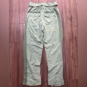 Zara Sage Green Utility Belt Cargo Pants XS Tencel Linen Blend NWOT